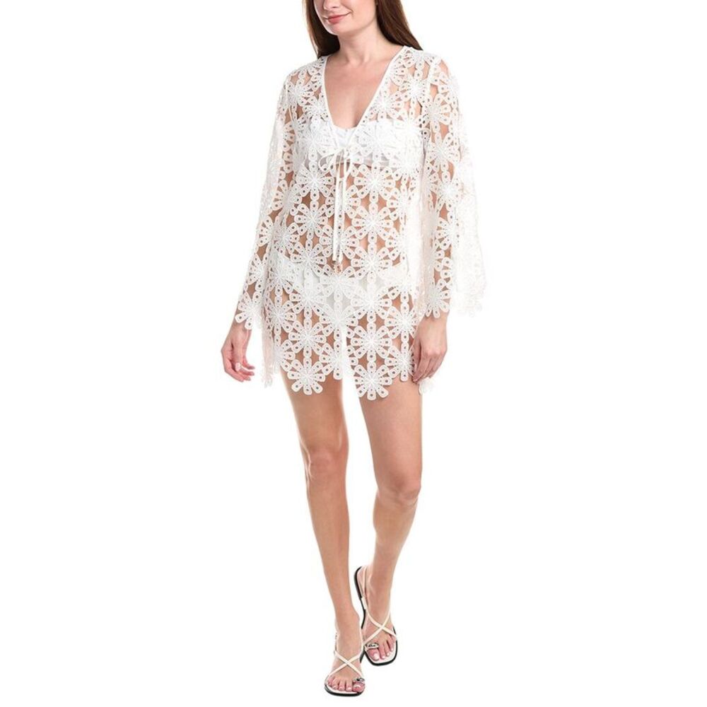 Milly Womens Viara Lace Cover-Up, White